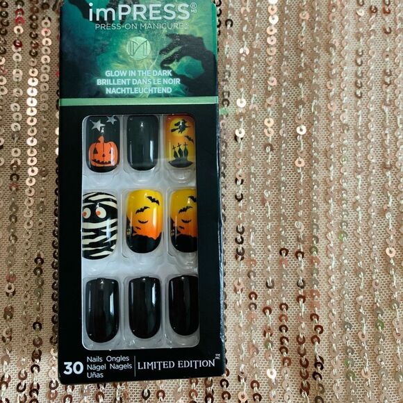 NEW ImPRESS GLOW IN THE DARK HALLOWEEN NAILS - Picture 1 of 5